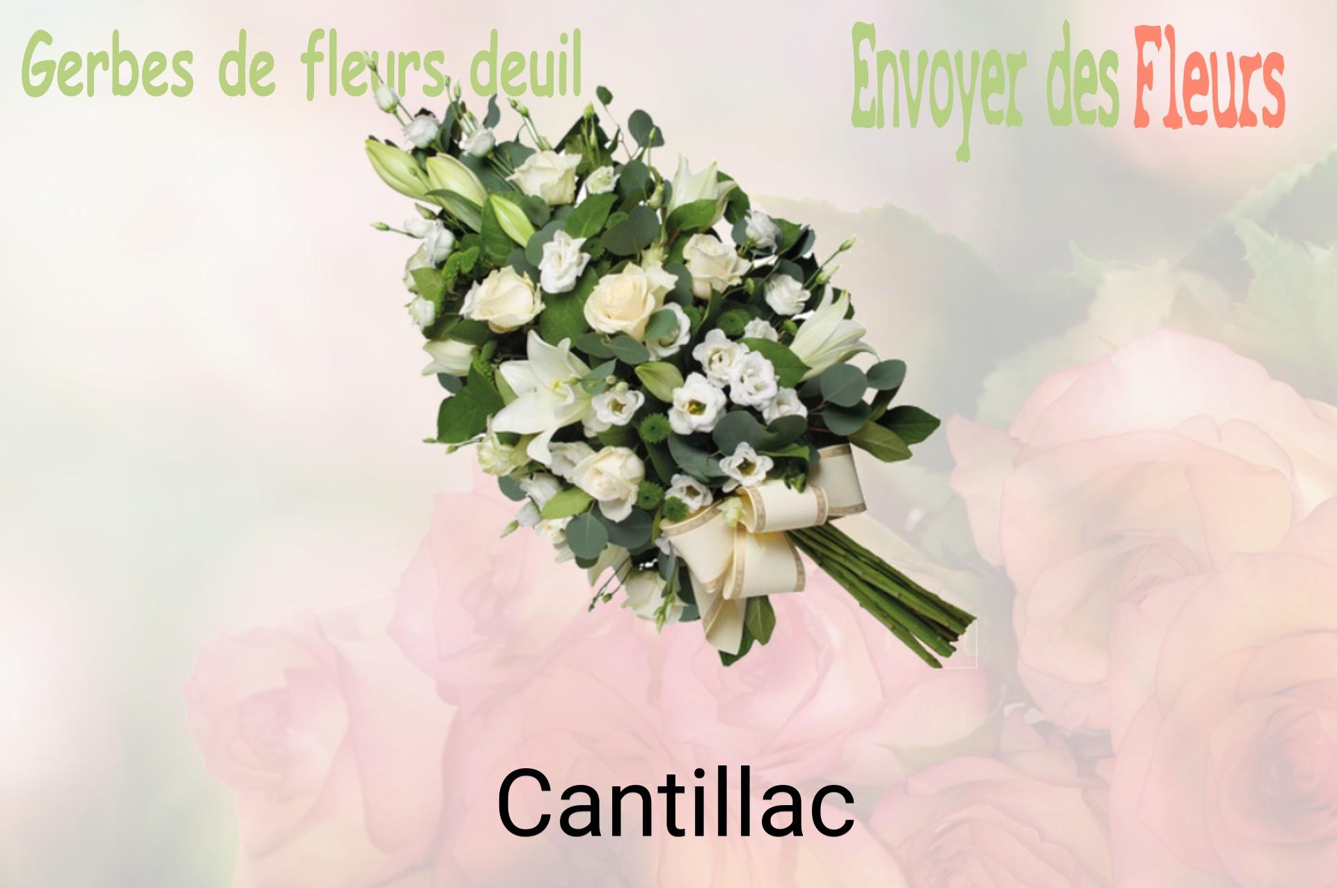 Gerbe de fleurs de deuil livrée à Cantillac